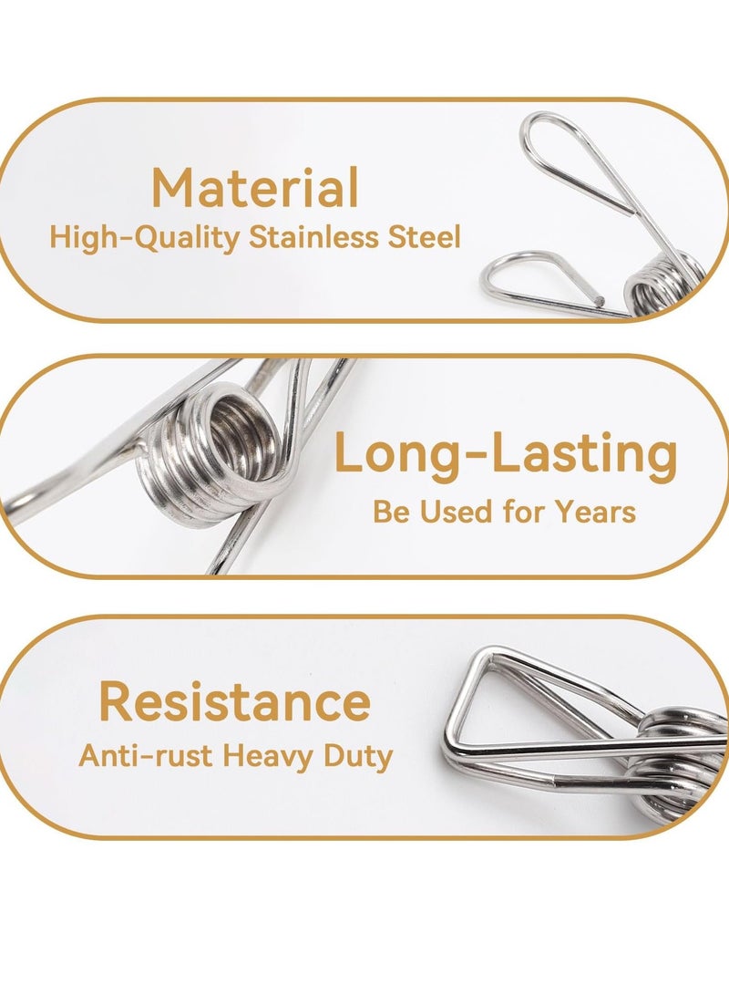 عام 40 قطعة من دبابيس الملابس الكبيرة جدًا شديدة التحمل، 304 دبابيس ملابس من الفولاذ المقاوم للصدأ مع حقيبة مقاومة للماء، دبابيس ملابس معدنية بأحجام متنوعة، 2.4/2.6/3.4 بوصة - Image 4