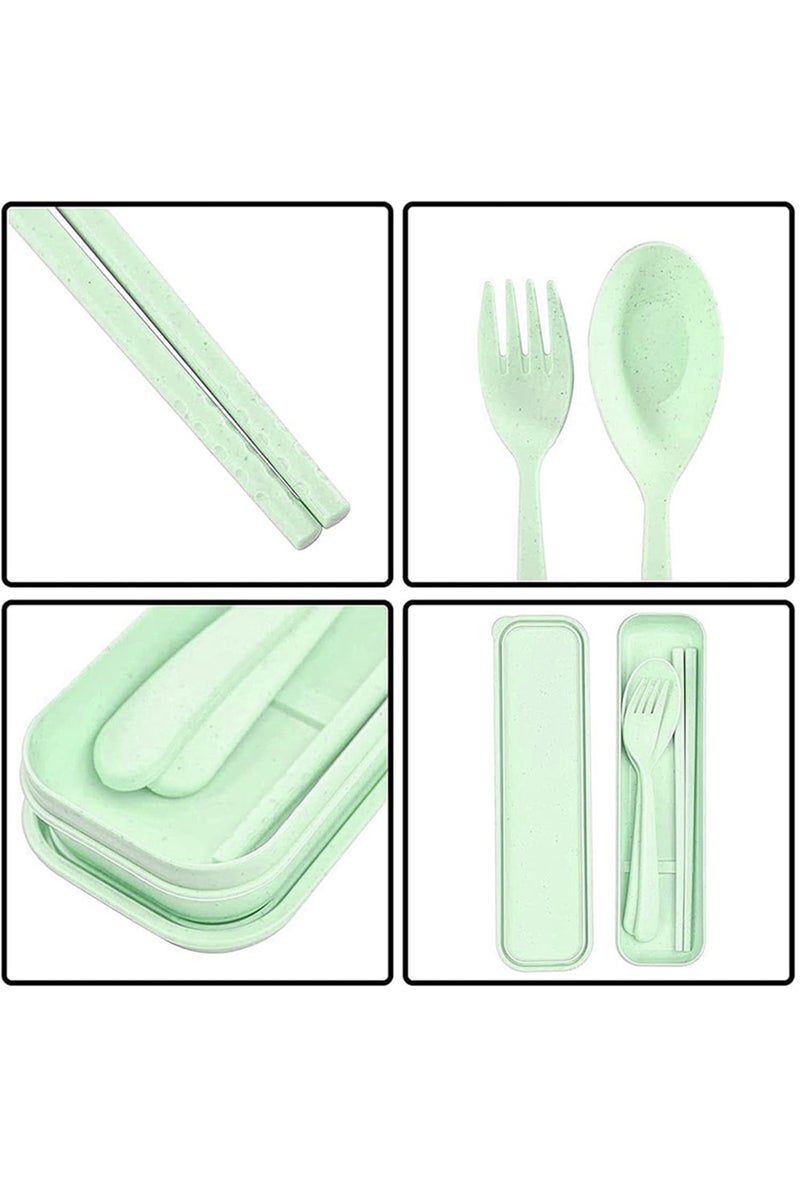 Star Babies combo -   Fruit picks (10 pcs) with organic cuttlery set Green - Image 5