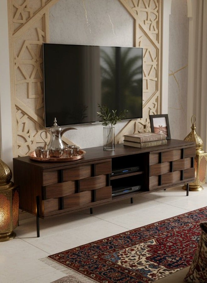 ليفينج طاولة تلفزيون بلازما خشبية مع رف 40×180 سم - Image 1