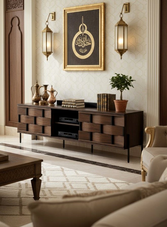 ليفينج طاولة تلفزيون بلازما خشبية مع رف 40×180 سم - Image 3