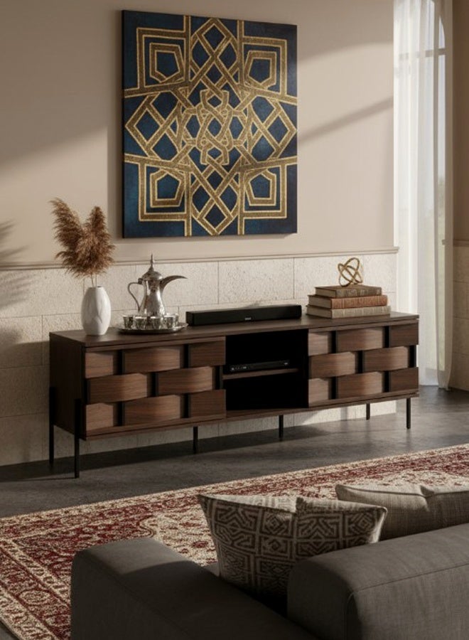 ليفينج طاولة تلفزيون بلازما خشبية مع رف 40×180 سم - Image 4