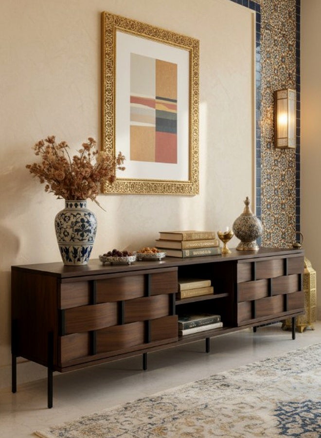 ليفينج طاولة تلفزيون بلازما خشبية مع رف 40×180 سم - Image 5