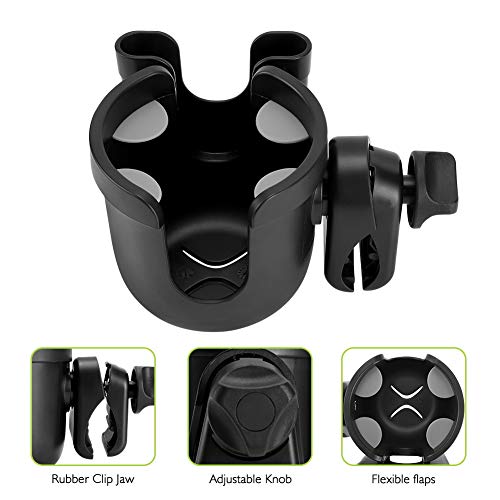 Accmor 2-in-1 Walker Cup Holder with Phone Holder, Wheelchair Cup Holder, Rollator Cup Holder, Cup Phone Holder for Walker, Wheelchair, Rollator, Mobility Scooter, Black - Image 3