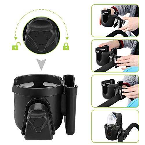 Accmor 2-in-1 Walker Cup Holder with Phone Holder, Wheelchair Cup Holder, Rollator Cup Holder, Cup Phone Holder for Walker, Wheelchair, Rollator, Mobility Scooter, Black - Image 5