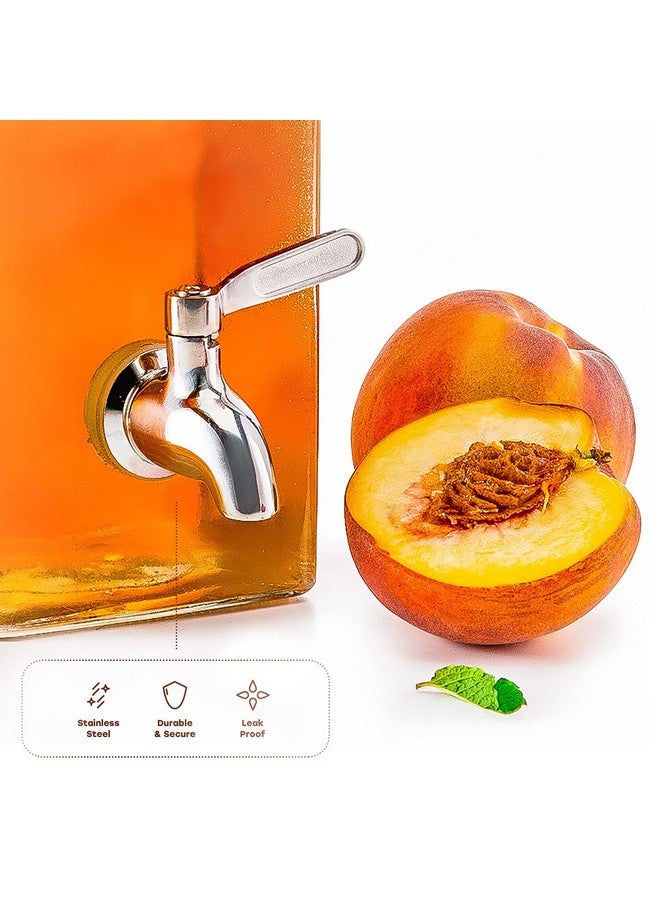 Kook Drink Dispenser, Water Dispenser Countertop, Glass Drink Dispenser, Beverage Dispenser, With Leak-Proof Spigot, Clear Rectangular Jar, Storage For Party, Fridge, For Water, Iced Tea, 80 Oz - Image 5