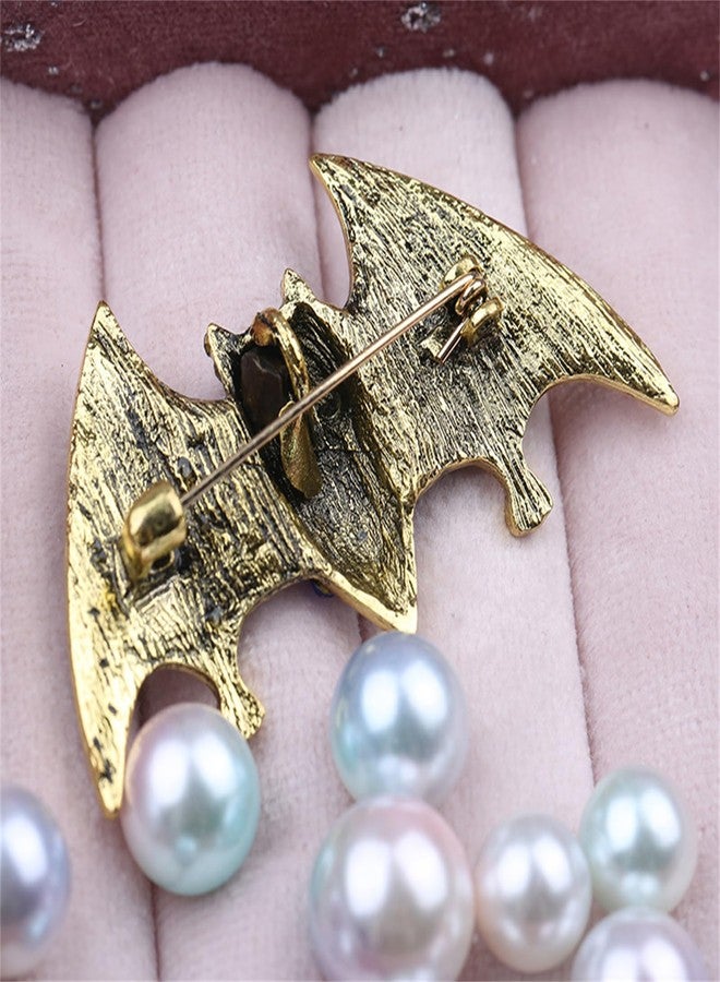 RLHRNDE Vintage Bat Brooch Pins for Women Men Gothic Multiple Colors Rhinestone Halloween Bats Brooch Pins Animal Vampire Wing Bat Broochs Pin Halloween Holiday Party Fashion Jewelry Gift (Black And White) - Image 5