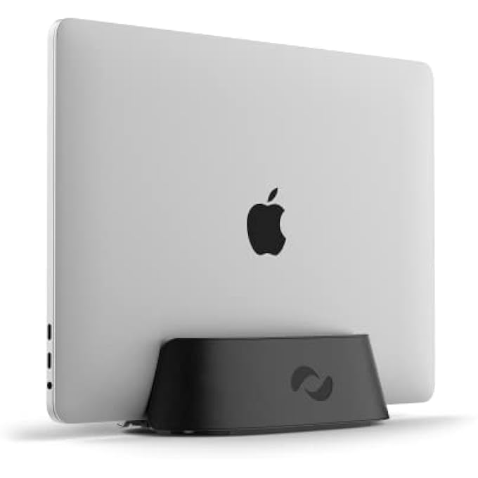 HumanCentric حامل لابتوب عمودي من هومانسنتريك، حامل لابتوب من الألمنيوم، حامل وقاعدة قابلة للتعديل، حامل لابتوب عمودي يناسب ماك بوك برو وأجهزة اللابتوب الأخرى بسماكة من 0.5" إلى 1.5"، حامل لابتوب عمودي للمكتب، أسود - Image 1