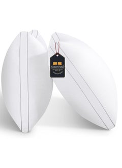 Somerfield 02 Piece Pillows Pack Side Sleeping Bed Pillow for Side Back Stomach Sleepers Hotel Quality Easy Care Premium Quality White Queen Size 20X30 Inches  - Image 1