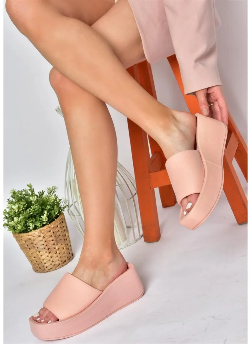 فوكس شوز P267085804 Powder Fabric Thick Soled Women's Slippers