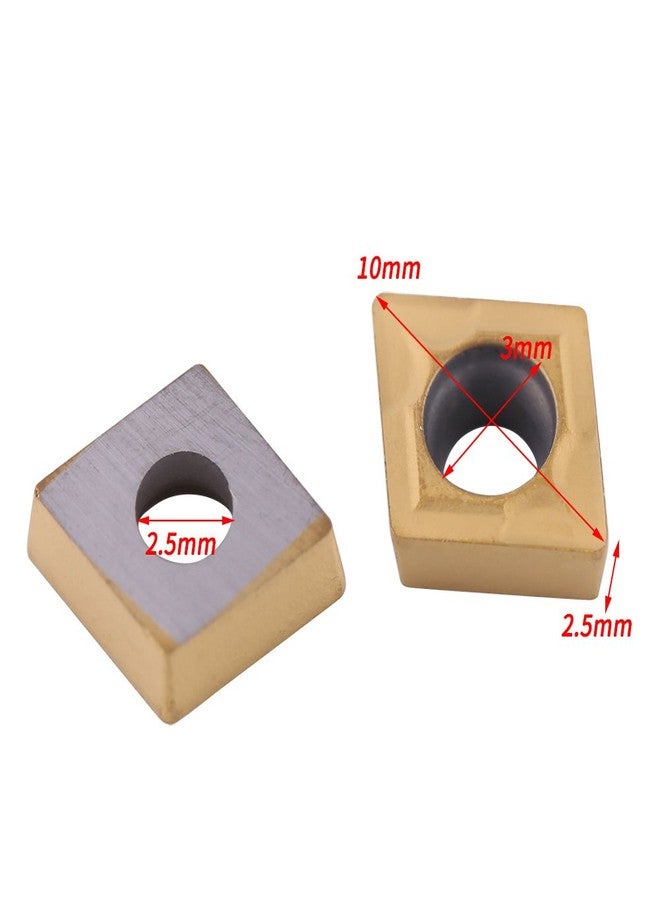 أكوزون أطراف إدخالات كربيد، 10 قطع من أطراف إدخالات كربيد CNC من Akozon CCMT060204-HM YBC251، قاطع إدخال كربيد، مخرطة قابلة للفهرسة، إدراجات طحن، أدوات تحويل مع صندوق - Image 5