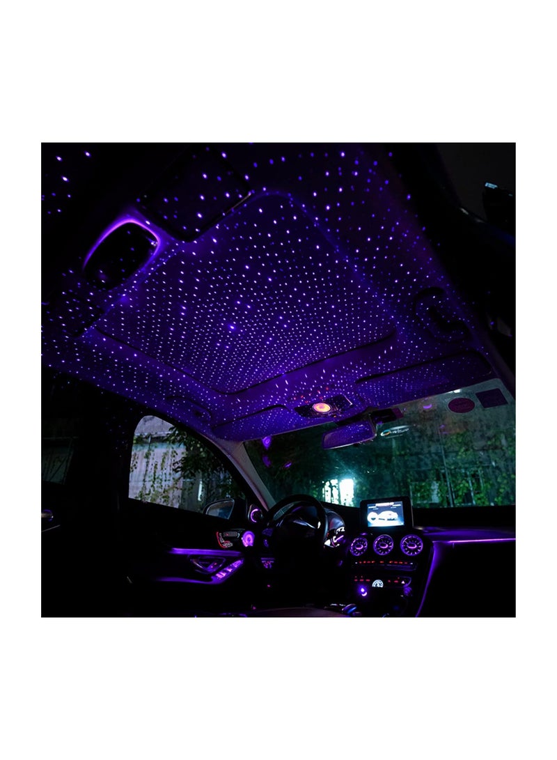 Zikra Car Roof Star Night Light, Portable Usb Interior Lamp, for Ceiling, Auto Rotation Breathing and Sound Activated Led Romantic Projector, Play Ceiling Light for Car Party Decoration (Violet Blue) - Image 2