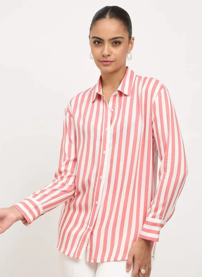 Salt Attire SALT ATTIRE Fiora Smart Striped Casual Shirt