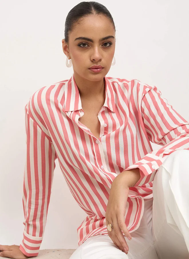Salt Attire SALT ATTIRE Fiora Smart Striped Casual Shirt