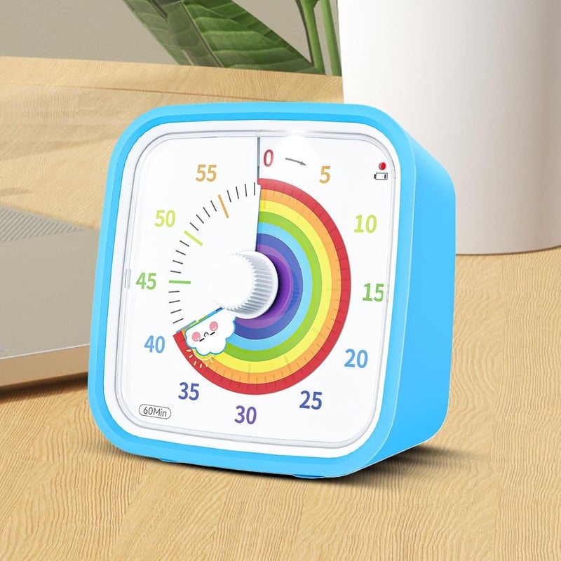 Visual Timer - Rainbow Disk 60 Minutes Countdown with Protective Case - Office Visual Timer,for Students Kids Adults Classroom School Office Home Meeting Kitchen Study - Image 3
