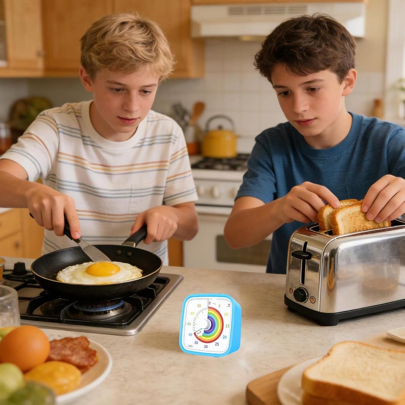 Visual Timer - Rainbow Disk 60 Minutes Countdown with Protective Case - Office Visual Timer,for Students Kids Adults Classroom School Office Home Meeting Kitchen Study - Image 2