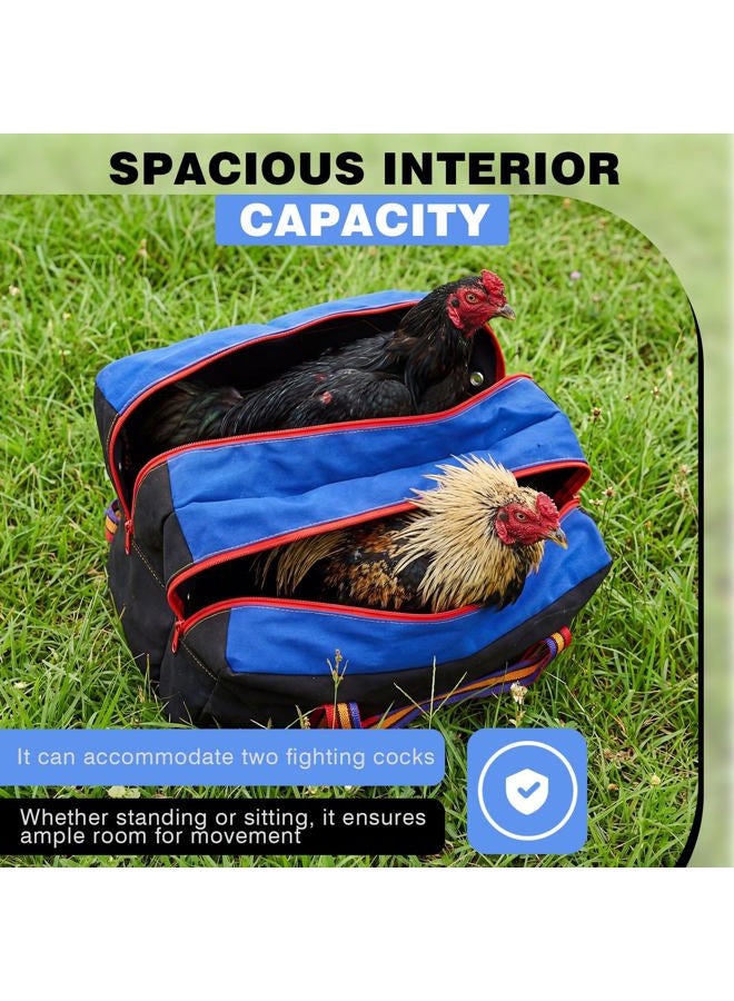 Gilprop Transporte Maleta Cargador Galponeras para Gallos Double Rooster Poultry Carrier Cage Case Chicken Crates Travel Competitions Canvas Bag for Cockfighting Duck Goose Bird 19.7 x 17.7 x 11.8 in - Image 4