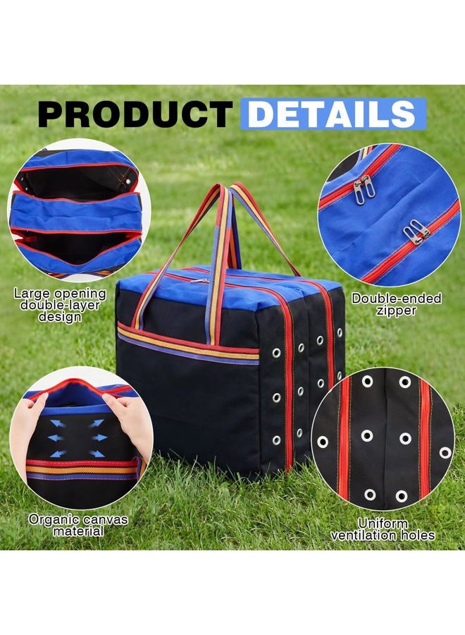 Gilprop Transporte Maleta Cargador Galponeras para Gallos Double Rooster Poultry Carrier Cage Case Chicken Crates Travel Competitions Canvas Bag for Cockfighting Duck Goose Bird 19.7 x 17.7 x 11.8 in - Image 3
