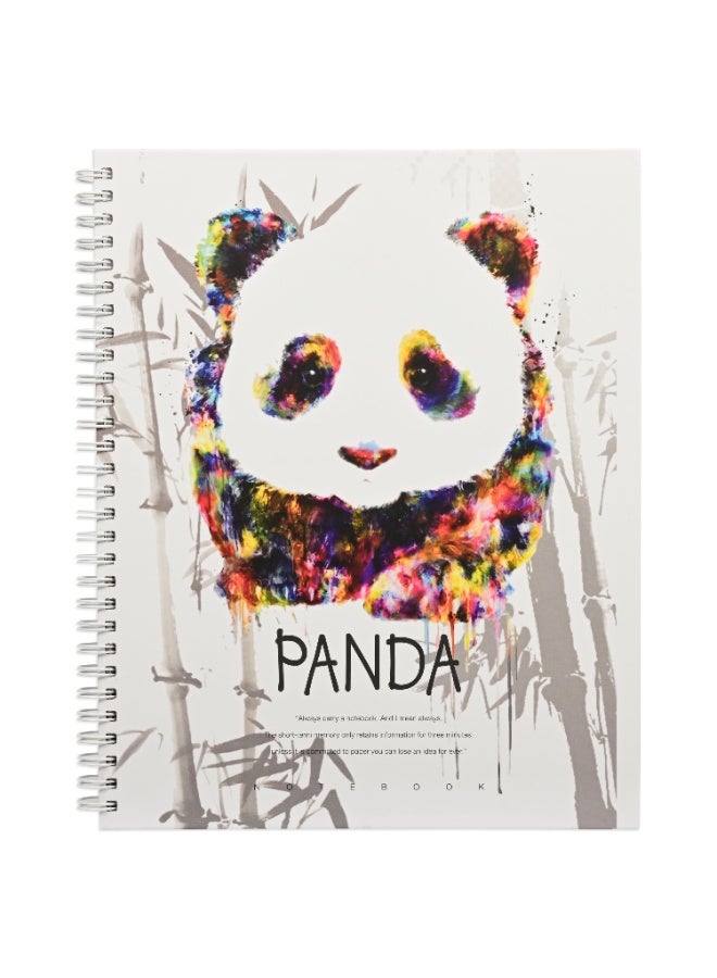 FIS دفتر حلزوني مزدوج، غلاف صلب، حجم 10x8 بوصة، 8 مم خطوط فردية، 96 ورقة، 192 صفحة، عبوة من 5 قطع، تصميم غلاف باندا 1-FSNBSHC1896-PAN1 - Image 4