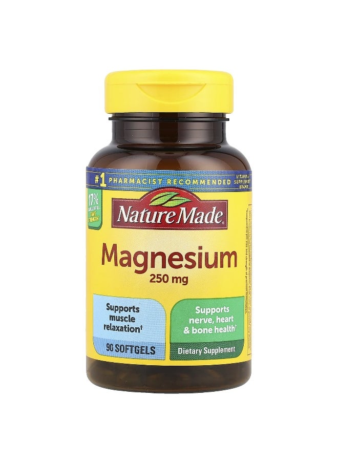 Nature Made Nature Made, Magnesium, 250 mg, 90 Softgels  - Image 1