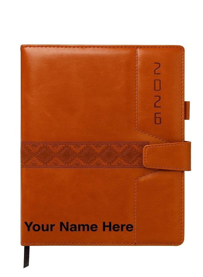 FLYSPACE B5 Premium Leather Diary 2026 | 365 Pages |Size (24 cm X 18 cm) | Brown Color | Perfect Grid Ruling Notebook for Office, College for Meetings & Appointments | New Year Gifts - Image 1