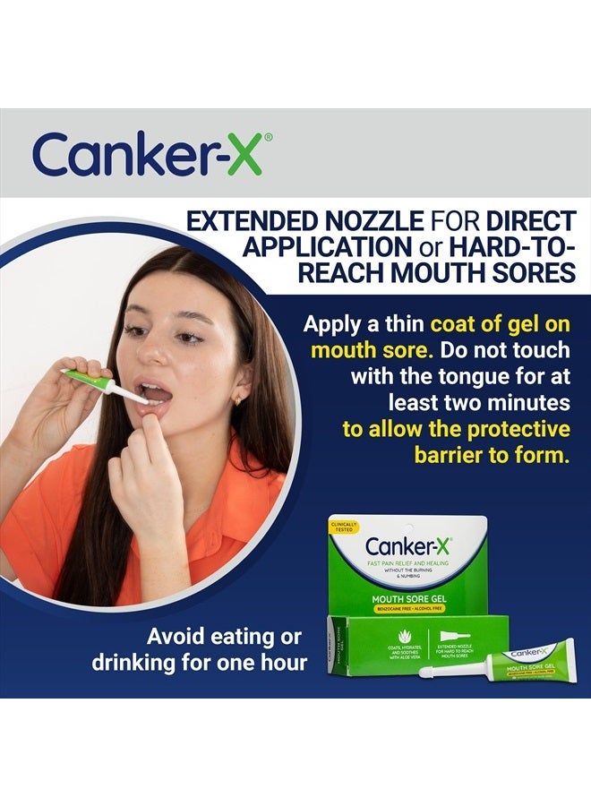 Canker-X Mouth Sore Gel, Fast Pain Relief & Healing for Canker Sores, Cheek Bites and Oral Abrasions, Oral Gel, Benzocaine Free and Alcohol Free, Adults and Children 6+ Years, 0.28 fl oz - Image 5