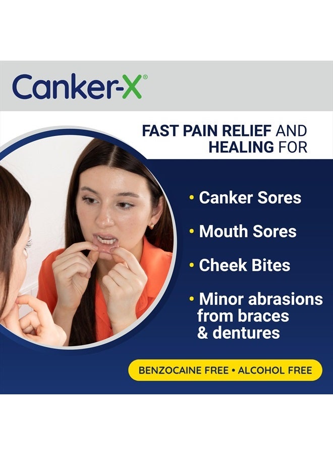 Canker-X Mouth Sore Gel, Fast Pain Relief & Healing for Canker Sores, Cheek Bites and Oral Abrasions, Oral Gel, Benzocaine Free and Alcohol Free, Adults and Children 6+ Years, 0.28 fl oz - Image 2
