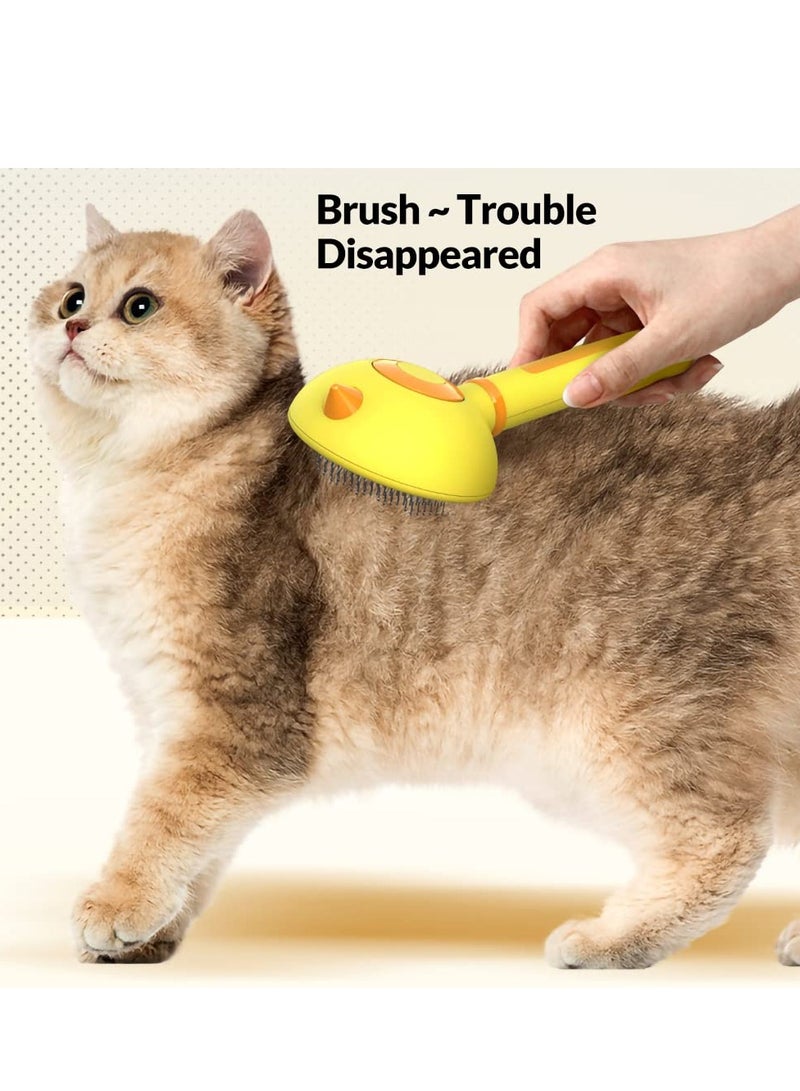 Arabest Cat Grooming Brush,Cute Cat Brushes for Indoor Cats,Self Cleaning Slicker Brushes for Dogs and Cats - Image 2