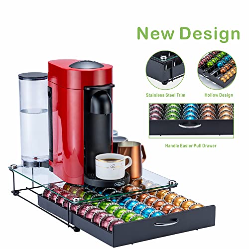 Flagship for Vertuo Pod Holder Coffee Pod Organizer for Nespresso Pod Storage Glass Top(50 Pods Capacity) - Image 3