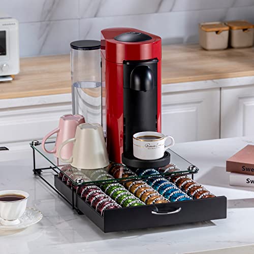 Flagship for Vertuo Pod Holder Coffee Pod Organizer for Nespresso Pod Storage Glass Top(50 Pods Capacity) - Image 4