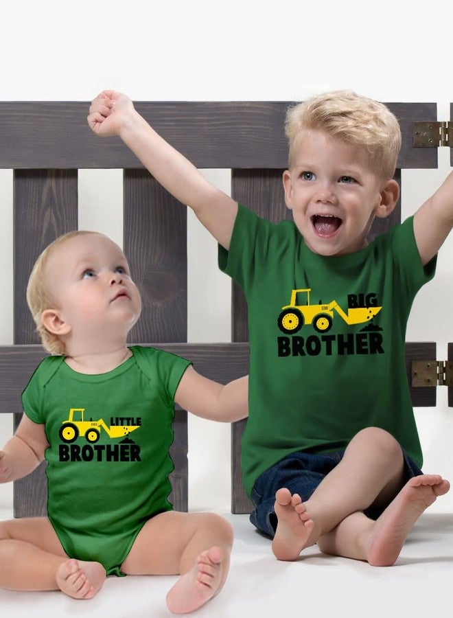 Tstars طقم الأخ الكبير والأخ الصغير المتطابق - تي شيرت أخضر وبدلة أطفال، 6 أشهر و3 سنوات - Image 2