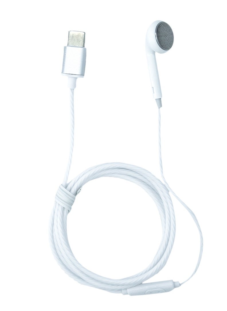 Desert Powerful Bass Type-C Earphone White  - Image 3