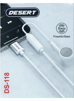 Desert Powerful Bass Type-C Earphone White  - Image 5