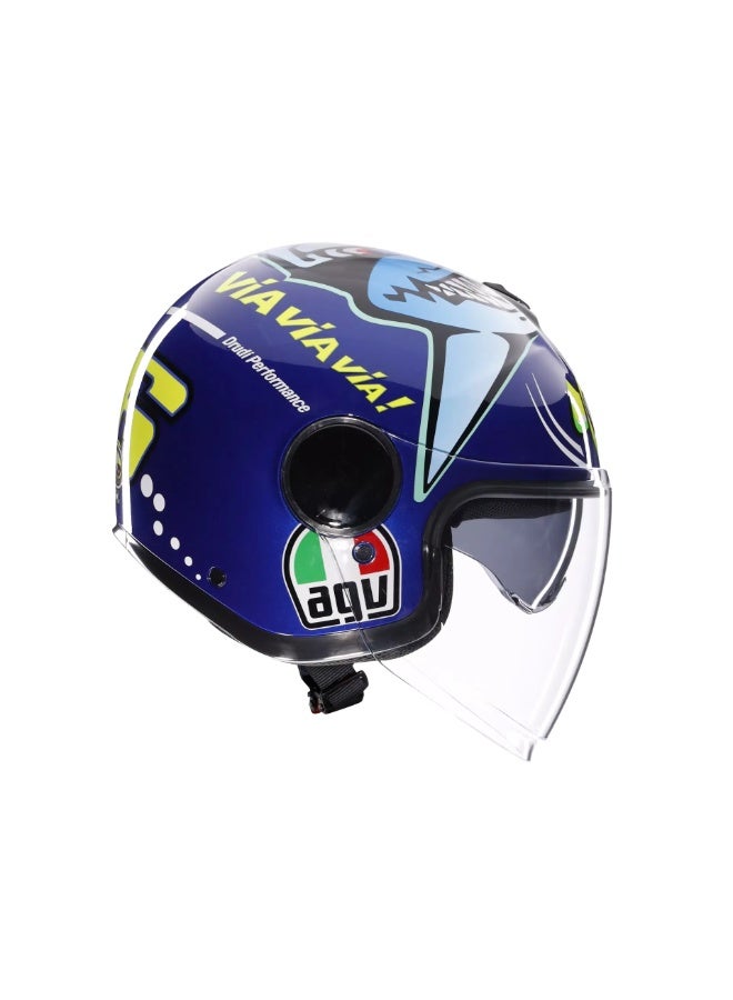 AGV ETERES ROSSI MISANO 2015 OPEN FACE HELMET E2206 BLUE L - Image 3