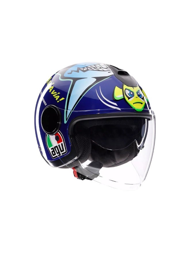 AGV ETERES ROSSI MISANO 2015 OPEN FACE HELMET E2206 BLUE L - Image 1