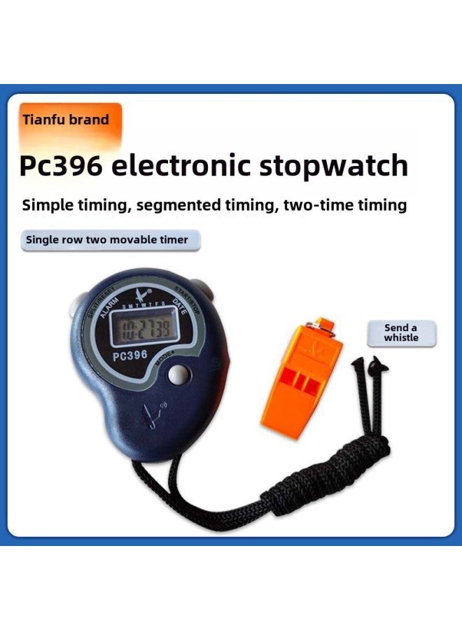 Generic Tianfu PC396 Stopwatch Electronic Timer Special Stopwatch For Student Sports Fitness Competition Track And Field Running Referee-Display Accuracy:PC396 Stopwatch - Image 1