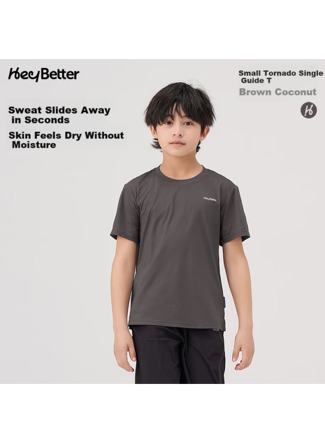 Heybetter Kids' Cyclone Moisture-Wicking T-Shirt In Gray 110 - Image 1
