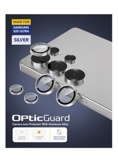 Remson Remson Optic Guard Camera Lens Protector Scratch Resistant Individual Lens Protector with Aluminum Alloy Ring Compatible for Samsung Galaxy S25 Ultra - Silver  - Image 5