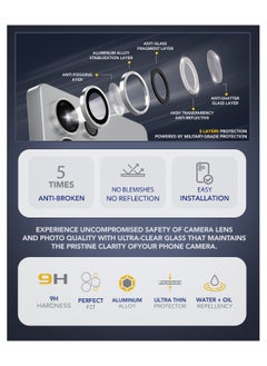 Remson Remson Optic Guard Camera Lens Protector Scratch Resistant Individual Lens Protector with Aluminum Alloy Ring Compatible for Samsung Galaxy S25 Ultra - Silver  - Image 2