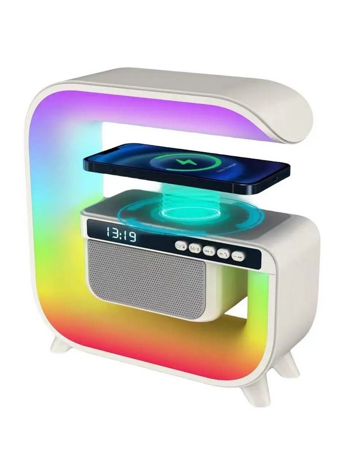 LED Wireless Phone Charging Speaker with Clock  - Image 1