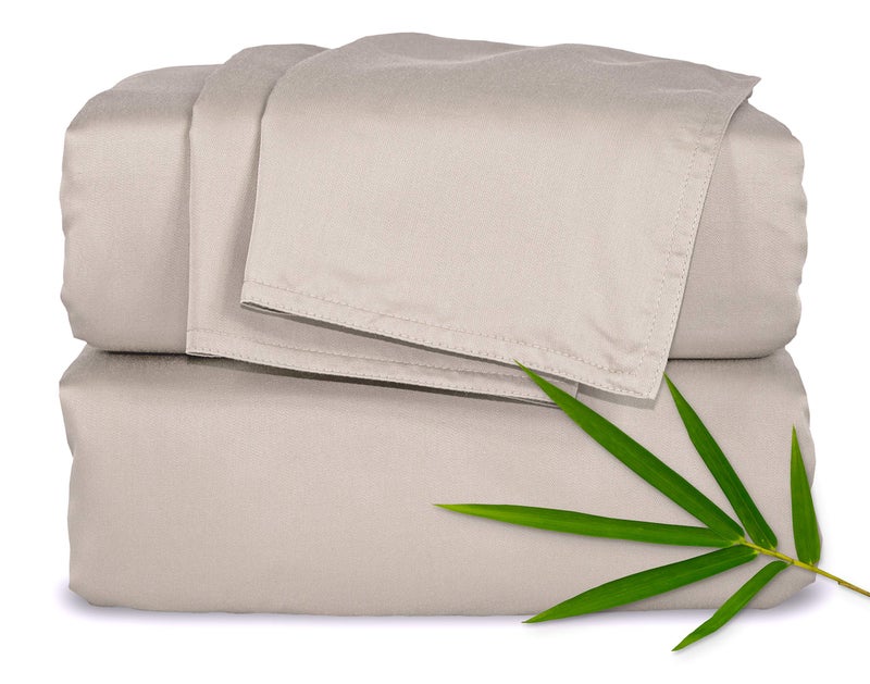 Pure Bamboo Queen Sheets by Pure Bamboo  Genuine 100% Organic Viscose Derived from Bamboo Bed Sheet Set  Luxuriously Soft & Cooling  Double Stitching  Lifetime Quality Promise (Queen  Sand)  - Image 1