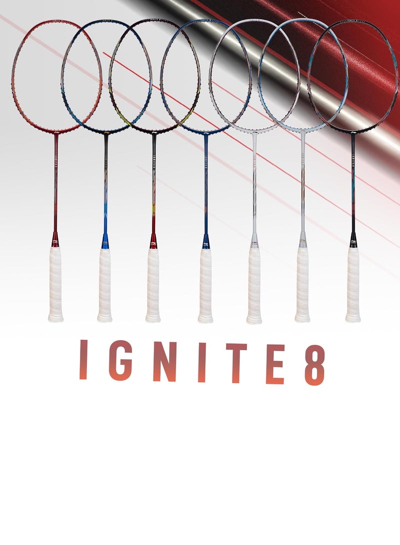Li-Ning مضرب بادل غير مشدود لي-نينغ إغنايت 8 من الكربون الجرافيتي الياباني مع غطاء كامل (أسود/أحمر قيقب/أخضر حقيقي، 77 جرام) - Image 4