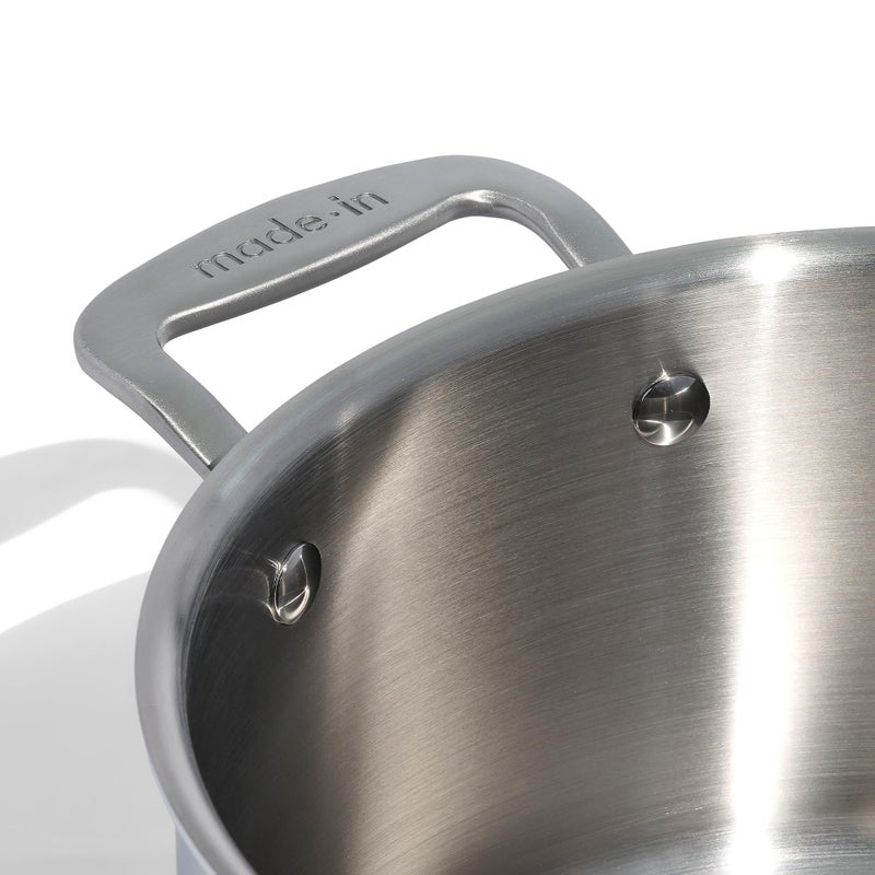Madein Made In Cookware - 6 Quart Stainless Steel Stock Pot With Lid - 5 Ply Stainless Clad - Professional Cookware - Crafted in Italy - Induction Compatible  - Image 2