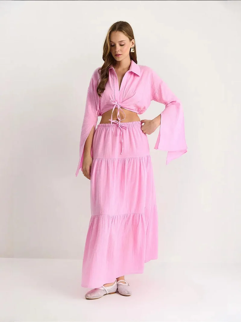 Others - invalid brand LUCCI Frilly Shirt-Skirt Two-Piece Coord Set