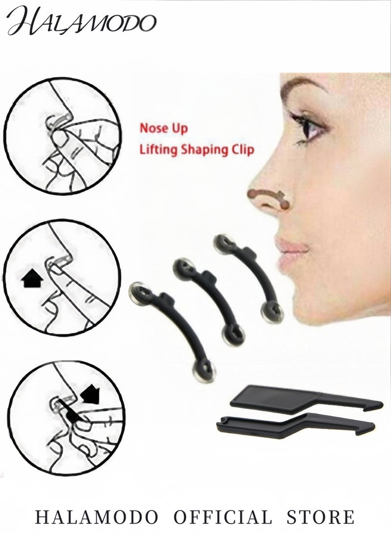 HALAMODO 7PCS Nose Up-lifting Clips Nose Shaper Includes 3 Pairs of  Silicone Nasal Shaping Inserts & 1pc Nose Cleaner Invisible Nose Beauty Tools No Pain Nose Slimming Device - Image 3
