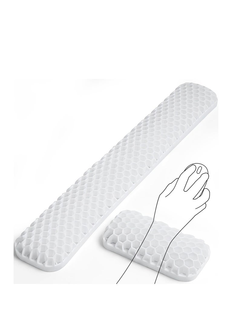 Barakah Gel Keyboard Wrist Rest Set Ergonomic Support for Enhanced Cooling  Comfort During Computer Use Office Work Study Sessions Includes Keyboard and Mouse Pad with Soft Breathable Gel Support - Image 1