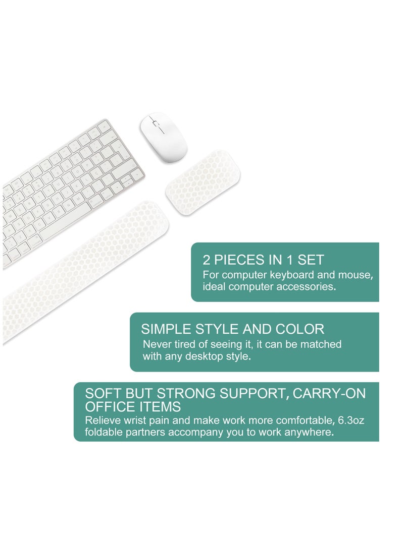 Barakah Gel Keyboard Wrist Rest Set Ergonomic Support for Enhanced Cooling  Comfort During Computer Use Office Work Study Sessions Includes Keyboard and Mouse Pad with Soft Breathable Gel Support - Image 5