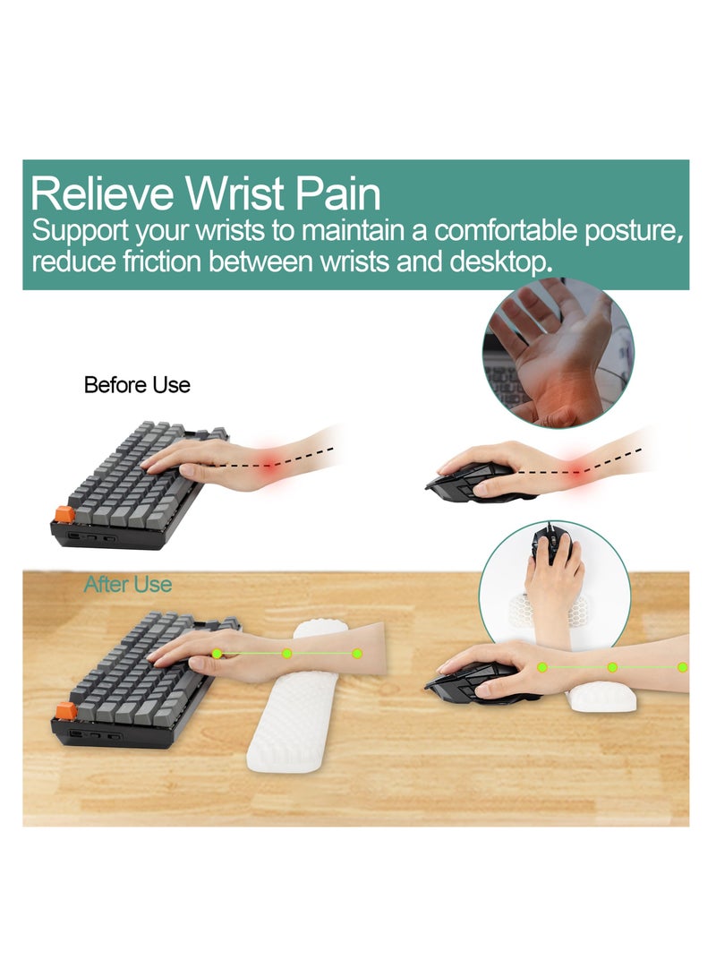 Barakah Gel Keyboard Wrist Rest Set Ergonomic Support for Enhanced Cooling  Comfort During Computer Use Office Work Study Sessions Includes Keyboard and Mouse Pad with Soft Breathable Gel Support - Image 3