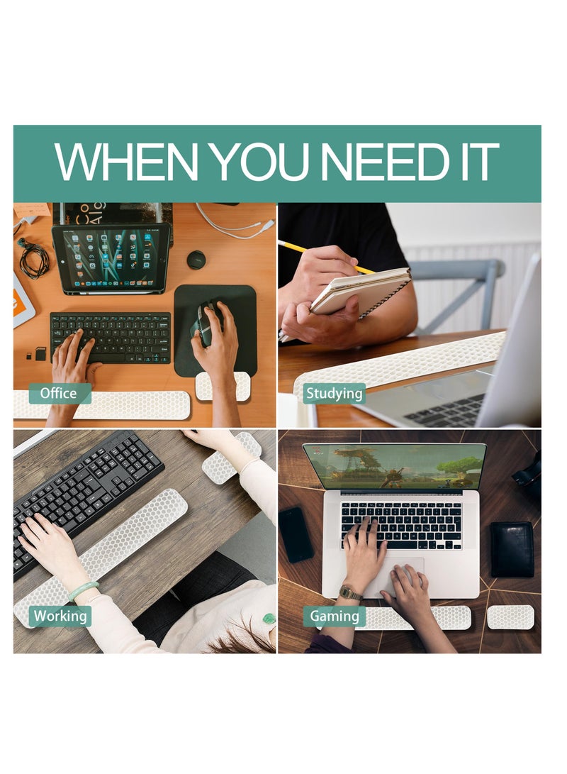 Barakah Gel Keyboard Wrist Rest Set Ergonomic Support for Enhanced Cooling  Comfort During Computer Use Office Work Study Sessions Includes Keyboard and Mouse Pad with Soft Breathable Gel Support - Image 2