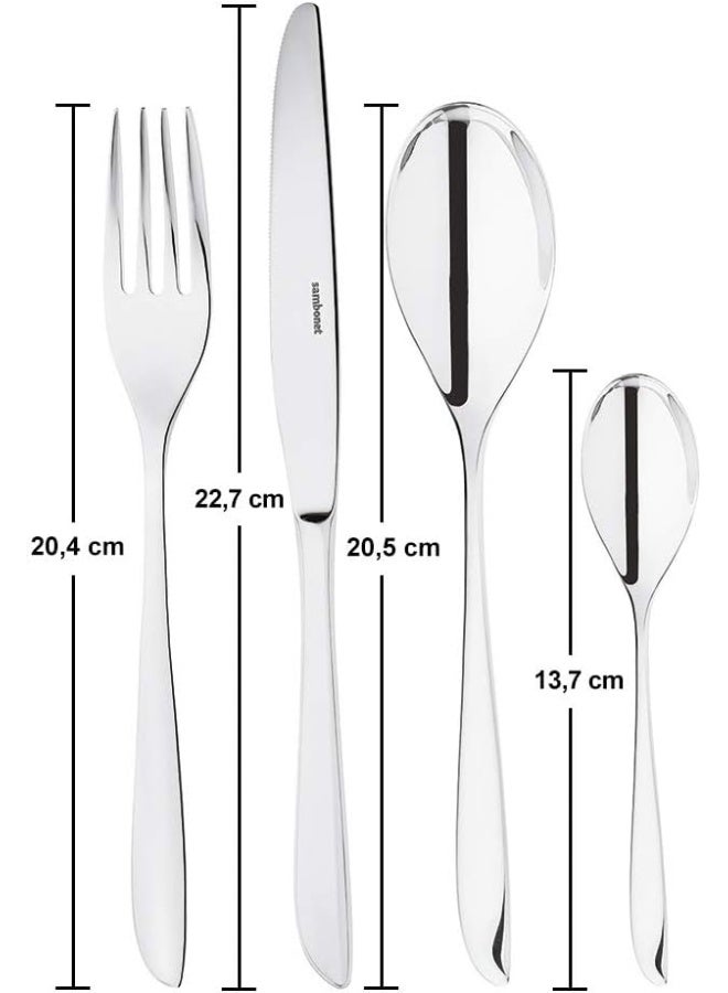Sambonet طقم أدوات المائدة من الفولاذ المقاوم للصدأ Leaf 5216381 18/10، لـ 6 أشخاص، 24 قطعة - Image 2