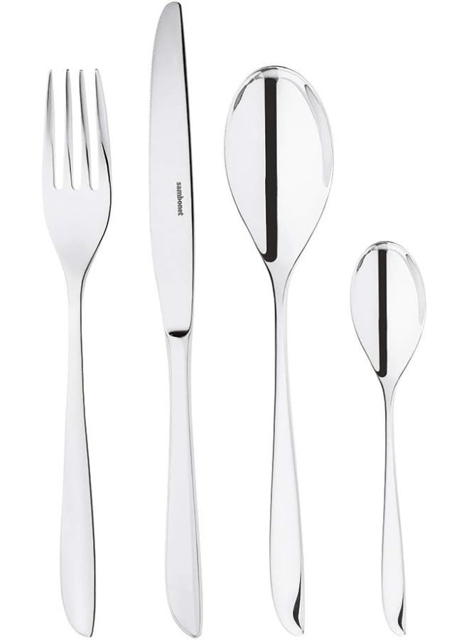 Sambonet طقم أدوات المائدة من الفولاذ المقاوم للصدأ Leaf 5216381 18/10، لـ 6 أشخاص، 24 قطعة - Image 1